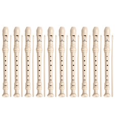 10Pc Soprano Recorder Instrument for Kids Student - German Fingering 8 Hole F...