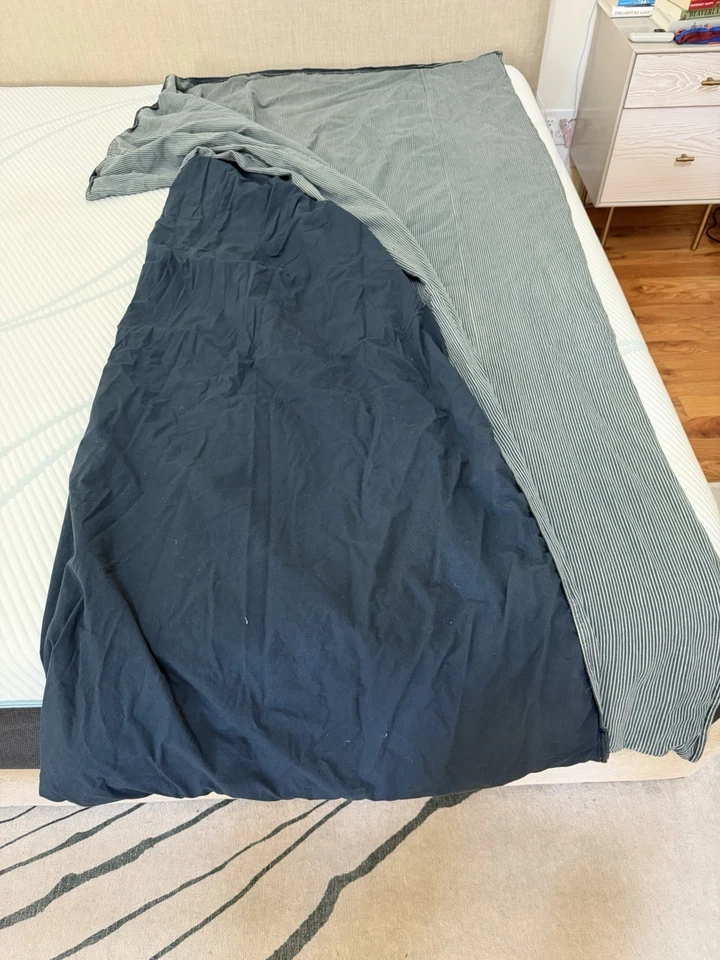 Baby and Child Restoration Hardware Hickory Stripe Duvet Twin Cotton Vintage - Image 2 of 4