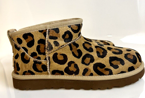 Botas UGG Para Mujer US 6 Clásicas Ultra Mini Manchadas Sin Cordones Naturales ~ NUEVAS En Caja - Imagen 7 de 16
