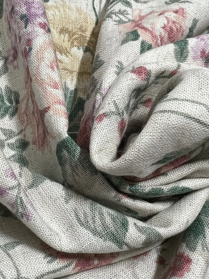 Omega Textiles Fabric 2 1/3 Yards x 56" Roses Floral Linen-like Cottagecore Sew - Image 4 of 4