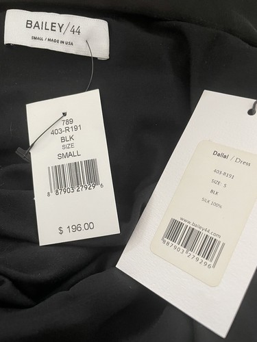 Women’s NWT Bailey 44 Dallal Black Ruched Dress Size S - Picture 7 of 8