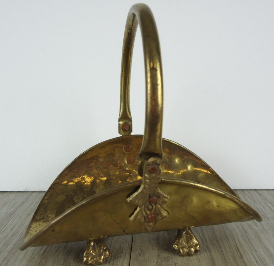 Vintage Mini Brass Log Holder for Fireplace Trinket Dish Maximalist Decor