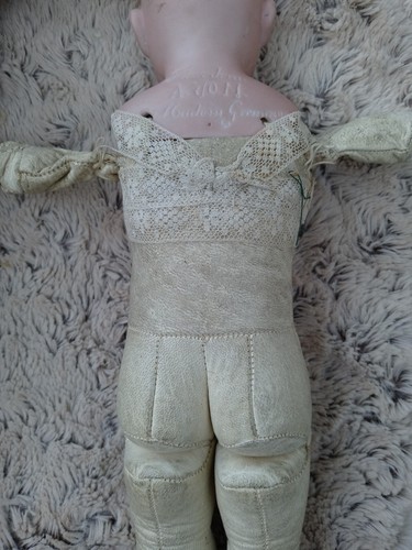 Muñeca Cabeza Bisque Antigua 13' ', Vestido Floradora Original Garts, Mohair Alemania - Imagen 13 de 13