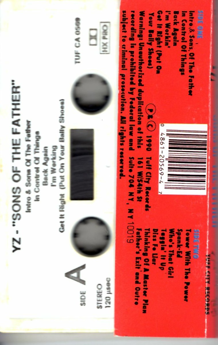 YZ Sons Of The Father 1990 Cassette Tape Album Rap Hiphop