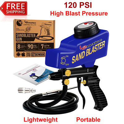 #ad Handheld Portable Sand Blaster Gun Kit Air Gravity Feed Paint amp; Rust Remover Kit $77.20