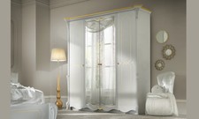 Schlafzimmer Schrank Weiß Massiv Spiegel Elemente Stil Klassisch Italienisch 