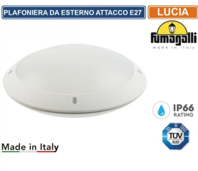 FUMAGALLI PLAFONIERA DA ESTERNO IP65 ROTONDA IP65 MADE IN ITALY NOVITA' APPLIQUE E27