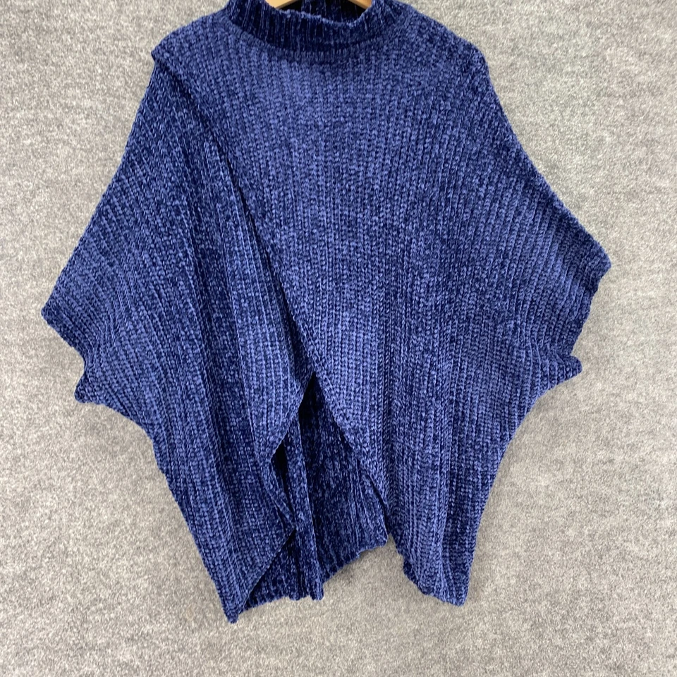 Elan Cape Women S Small Blue Knit High Neck 3/4 Sleeve Pullover Casual Solid - Image 4 of 4