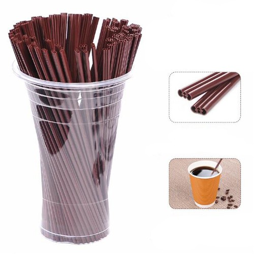 Brown Plastic Coffee Stirrers Straws Cocktail Sip Stir Sticks 9L - Picture 2 of 8