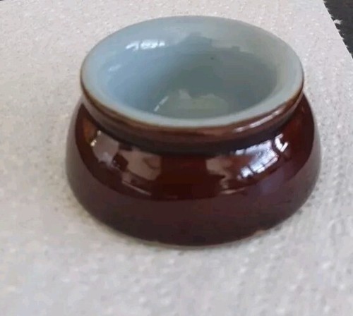 Denby Rustic Stoneware Butter Pat Brown & Pale Blue Glaze - Picture 2 of 4