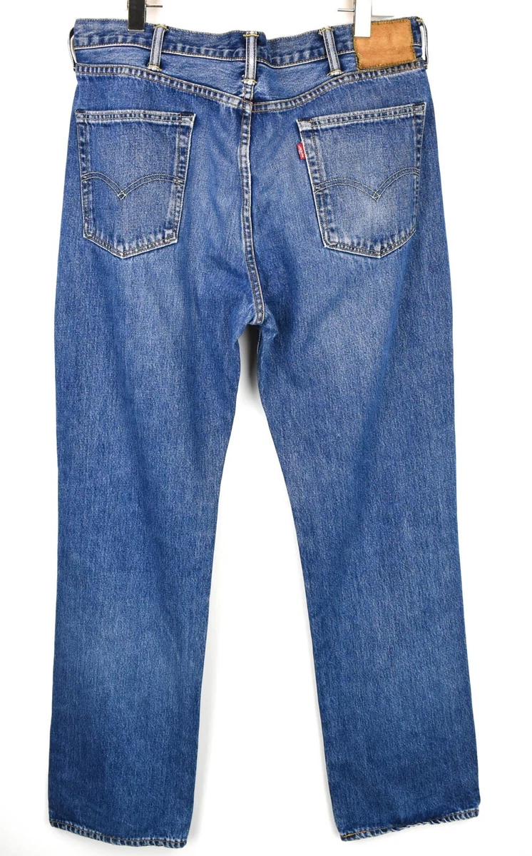 Levi s 514 Jeans Uomo W38 L34 Dritto Fit Zip Fly Baffi Sbiadito Jeans