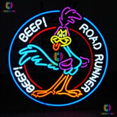 New 24X24" Road Runner Beep! Super Bird Plymouth Car Dealer Real NEON ...