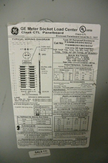 Ge Load Center Wiring Diagram from i.ebayimg.com