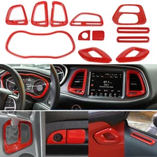 12xFull Kit Interior Center Control Panel BezeL for Dodge Challenger Accessories