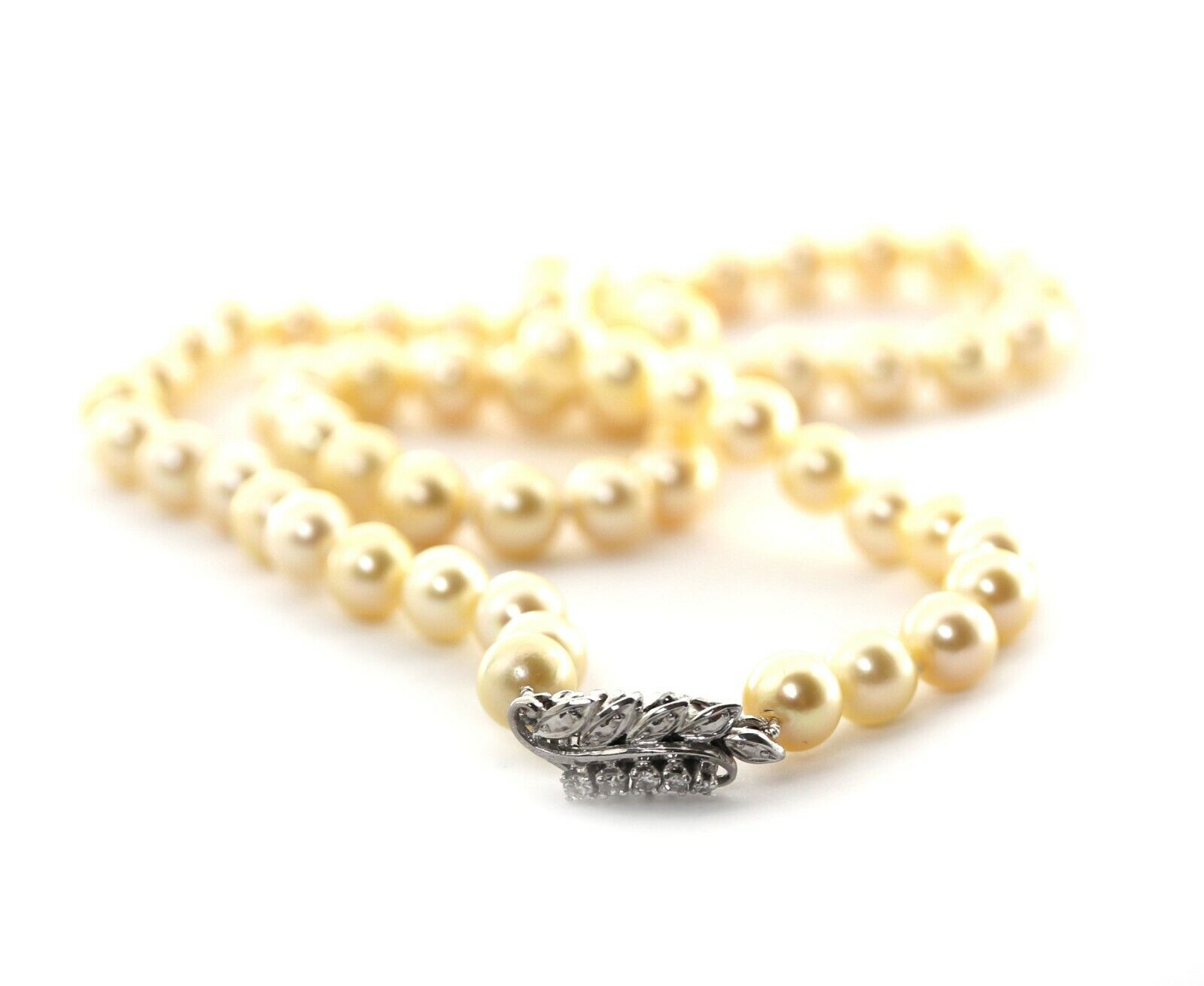 Natural Pearl Choker 18k Yellow Gold 0.11ct With … - image 4