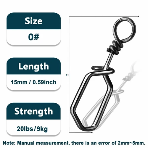 50~200Pcs Stainless Steel Coast Lock Snaps Square Fishing Clips Snap Connector - Picture 22 of 29