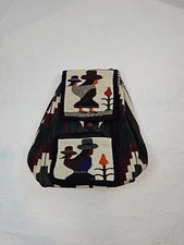Handwoven Wool Backpack Peruvian Rucksack Woven Purse Mother Child