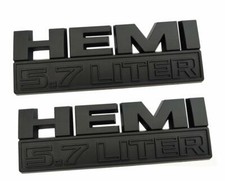 2pcs Hemi 5.7 LITER Side Fender Emblem Badges 3D Decal for RAM 1500 Blackout