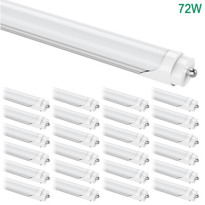 72W FA8 T8 8FT LED Shop Light Bulbs T10 T12 Frosted 8 Foot LED Tube Lights 6000K