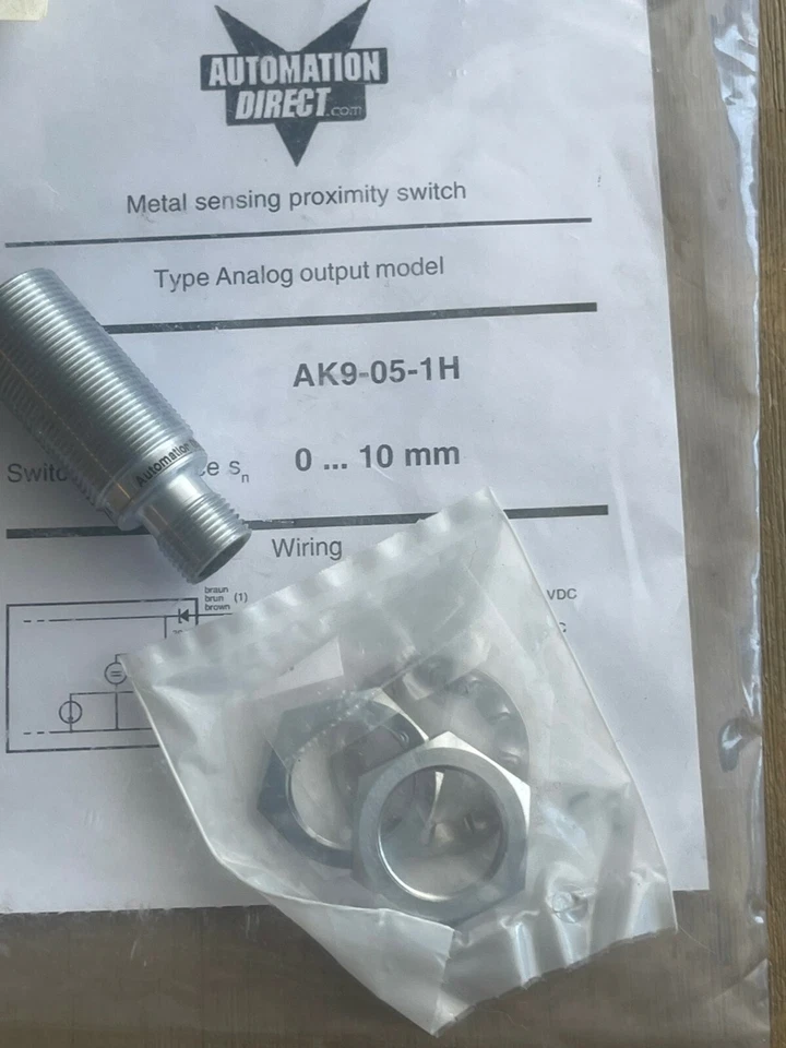 AUTOMATION DIRECT AK9-05-1H METAL SENSING PROXIMITY SWITCH 0-10MM NEW IN BAG - Image 4 of 4