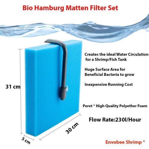Aquarium Bio Sponge Filter Set Poret® 31x30x5cm Media shrimp fish Foam HMF - Picture 3 of 4