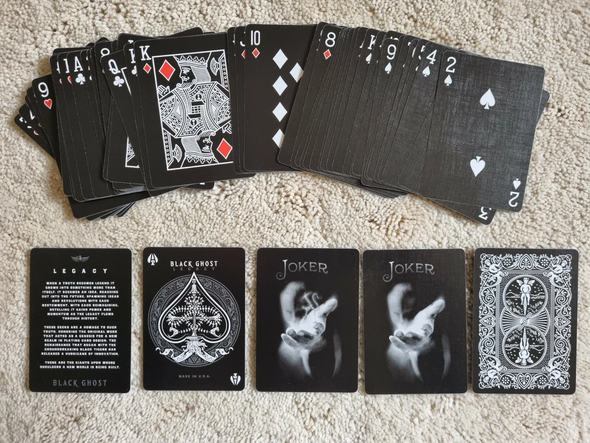 Black Ghost Playing Cards, Full Deck of Black Cards, New in Open