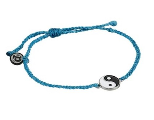 Puravida Silver Yin Yang Bracelet Pacific Blue OS