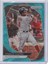 2020 Panini Prizm Teal Wave Prizm #144 Starlin Castro Washington Nationals
