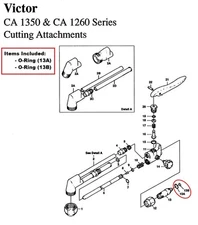 Victor CA1350 & CA1260 Cutting Torch O-ring Rebuild/Repair Kit