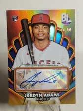 2024 Topps Big League Auto Jordyn Adams Gold Refractor /50 Rookie Angels RC 