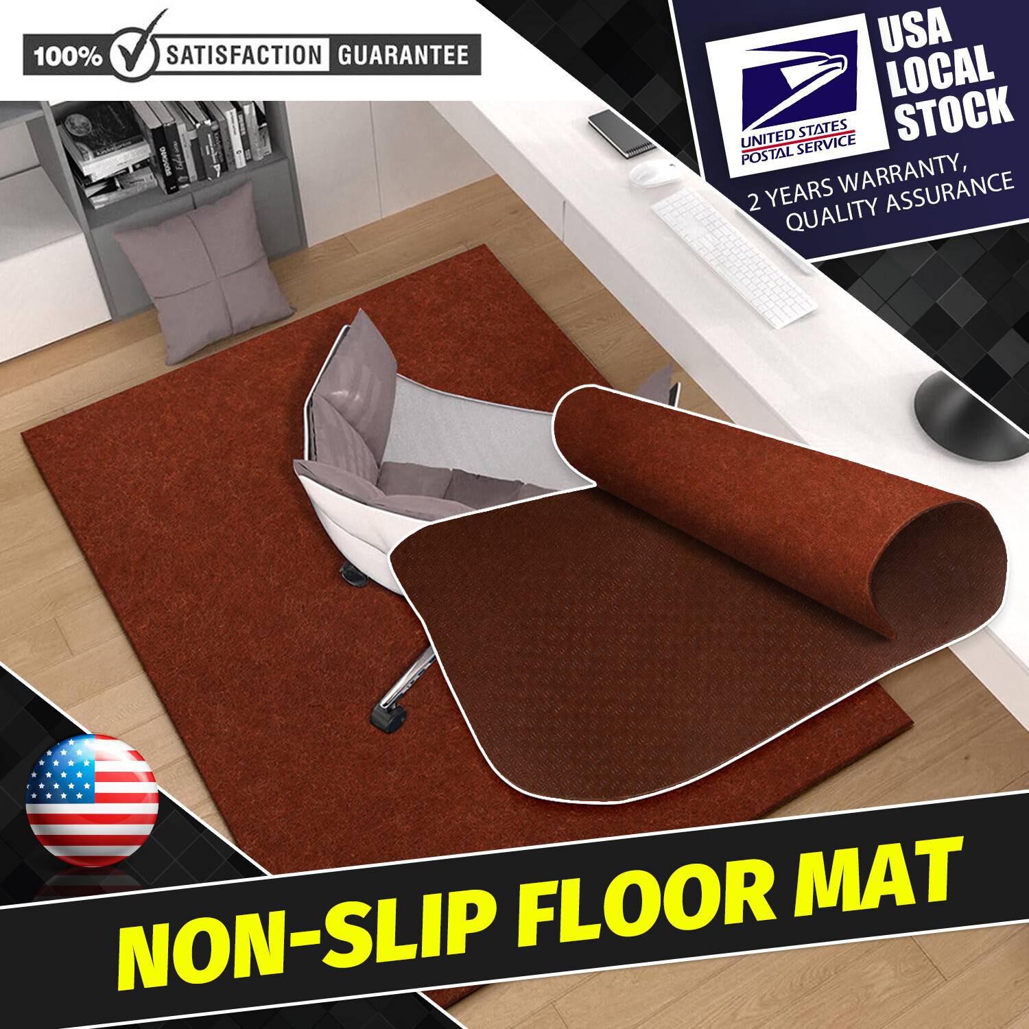 1× Office Chair Mat Computer Desk Chair Mat for Carpet Floor Scratches Protector