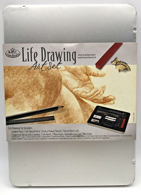 Neu Royal & Langnickel Life Zeichnung 15 Stück Kunst Set in leicht zugänglicher Metalldose.