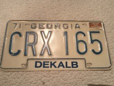 Vintage 1971 Georgia Tag (Dekalb County)