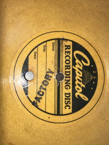 8” Capitol (cardboard) Recording Disks Vintage Very Rare - Picture 12 of 14