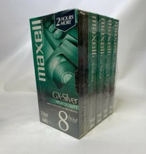 Lot of 5 Maxell GX-Silver, 8 Hour, T-160 Blank Video Cassettes.