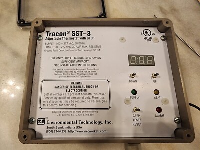 Tracon SST-3 Adjustable Thermostat with GFEP Environmental Tech W/ Temp Sensor