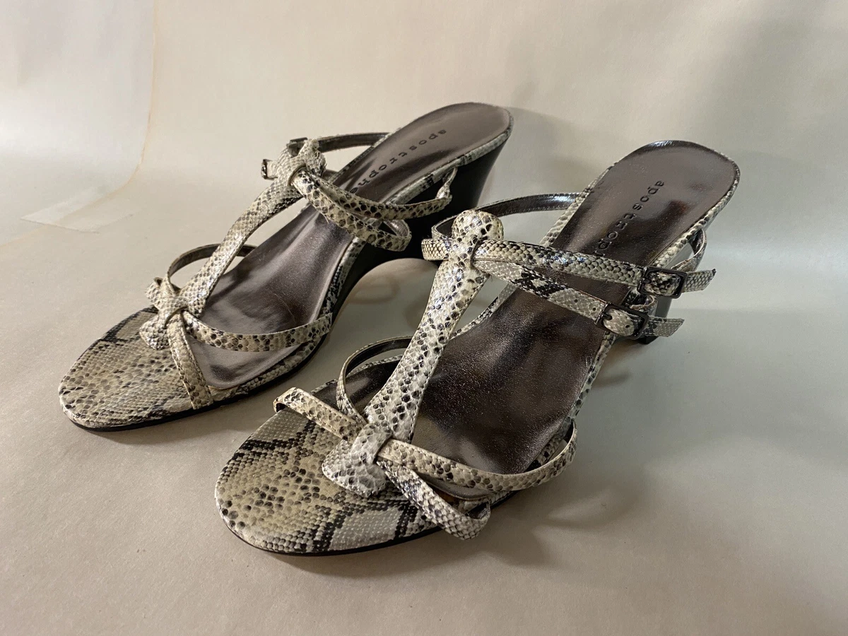 Sandales à Talons Life Stride - Taille 8 US (M) - Look Serpent - Bout Ouvert - Occasion