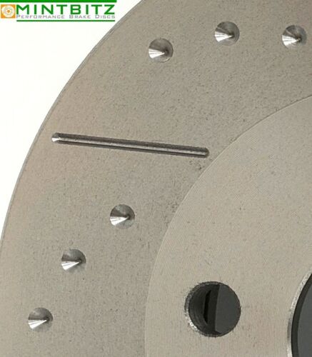 FORD ESCORT MK3/4 XR3 Compatible FRONT Dimpled & Grooved SPORT BRAKE DISCS - Picture 7 of 8