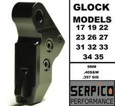 STRYKOUT Gen 3-4 Aluminum Enhanced Flat Faced Trigger Shoe Black fits Glock