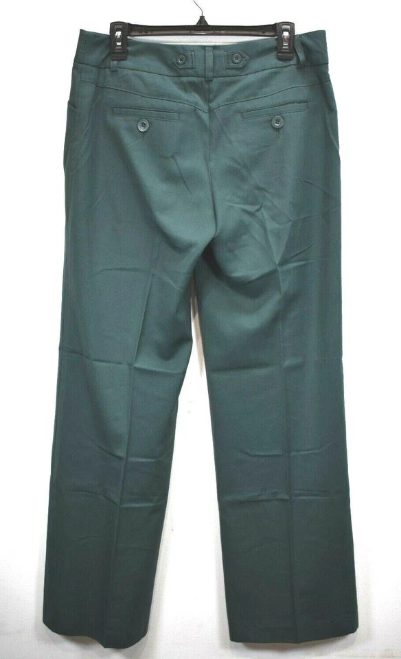 Chadwicks Collection Women Green Sraight Leg Slash Pocket Office Slacks Pants 10 — 第 2/4 张图片