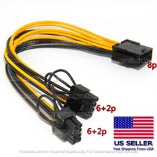 10 PACK 8 Pin to Dual 8 6 2 Pin PCI-e Adapter Power Supply Cable VGA GPU 18g