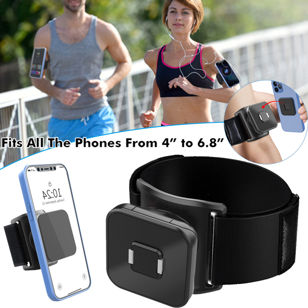 Running Armband Phone Holder Magnetic Wristband Quick Release For