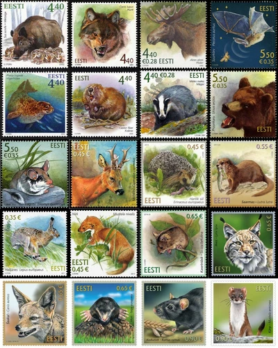 ESTONIA 2002 - 2024の切手 - エストニアの動物園 エストニアの野生動物 - 画像1/26