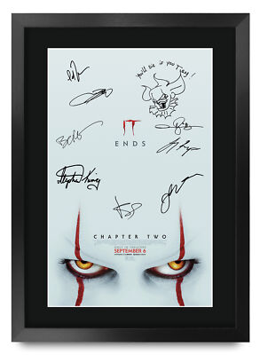 IT Chapter Two Filmplakat Cast signiert gedruckt Autogramm A3 gerahmt Memorabilia