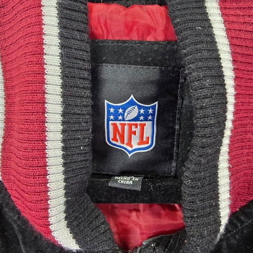 Giacca bomber Arizona Cardinals grande pelle scamosciata ricamata NFL nero rosso - Foto 18 di 23