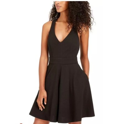 City Studio Junior Womens 7 Black Bow Back Mini Dress NWT M77 | eBay
