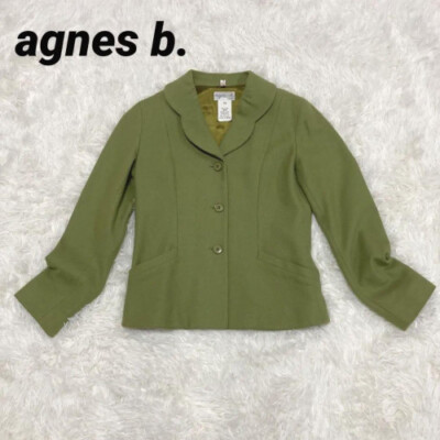 Rare 90s Agnes B. tailored jacket wool green size 38 made in Japan  