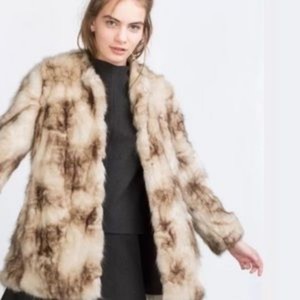 zara brown fur jacket