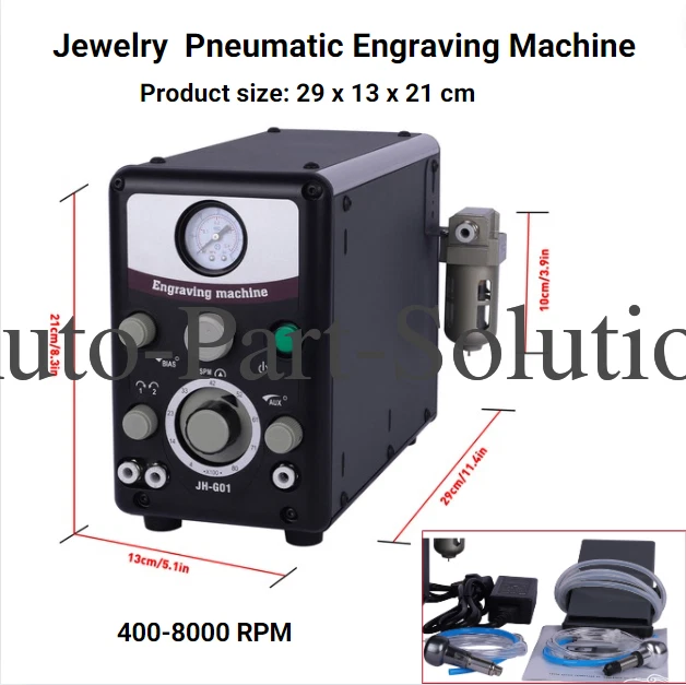 110V/60HZ Jewelry Pneumatic Engraving Machine Pneumatic Engraver Double Head NEW - Image 3 of 4