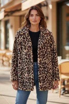 Yellowstone Spirit Cheetah Print Beth Dutton Faux Fur Jacket - Size Large